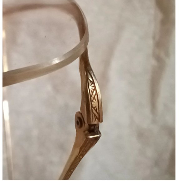 Early 1900s Engraved 10K GOLD WIRE RIM READING GLASSES Rare Shape - Picture 4 of 4